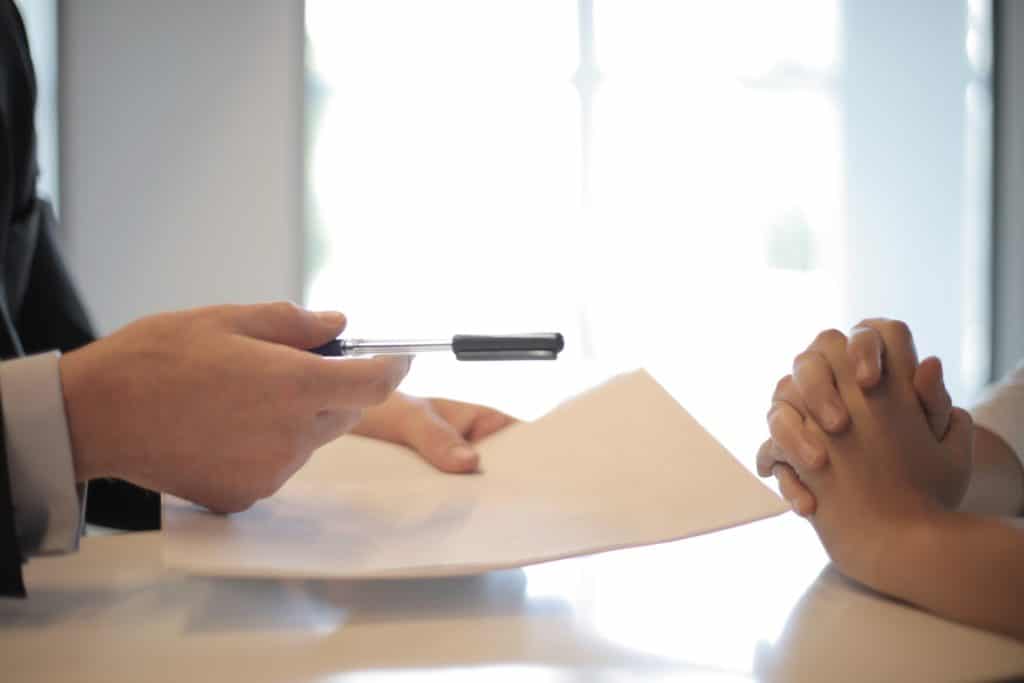 Someone Signing a loan